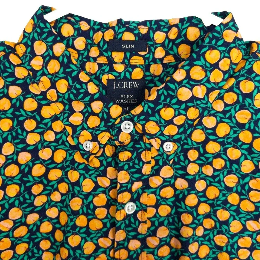 J Crew Flex Washed Slim Shirt Men XL Peach Fruitcore Casual Button Down NWOT $98